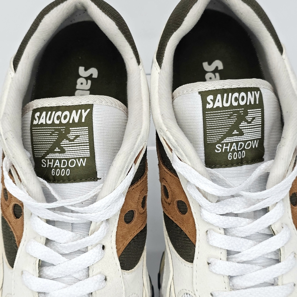 SAUCONY Men’s Shadow 6000 Cream Olive Green Brown Sneakers Size 8.5 Retro - Picture 12 of 13